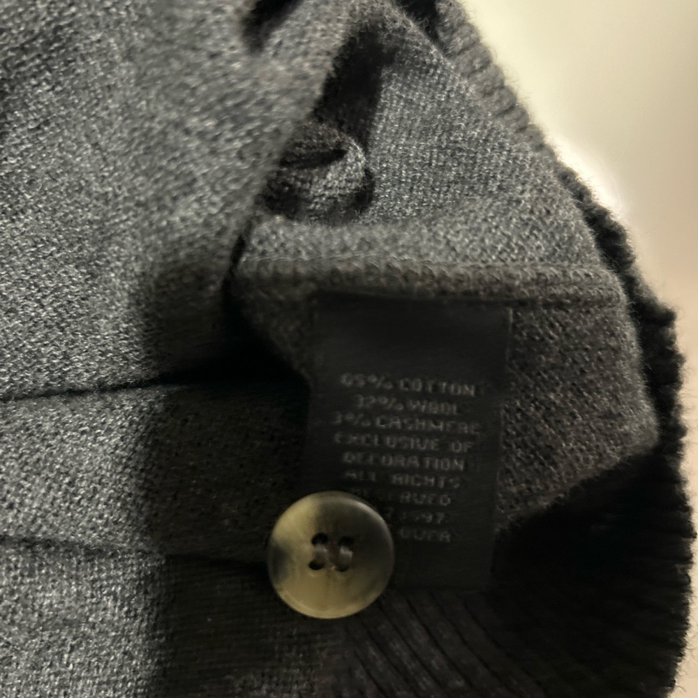 Raffi Button Henley Sweater Men’s XL/54 Gray Cashmere Wool Cotton Quiet - Picture 7 of 10